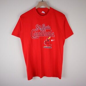 Vintage 80s St Louis Cardinals Shirt Trench Single Stitch Adult Large 18.5x27